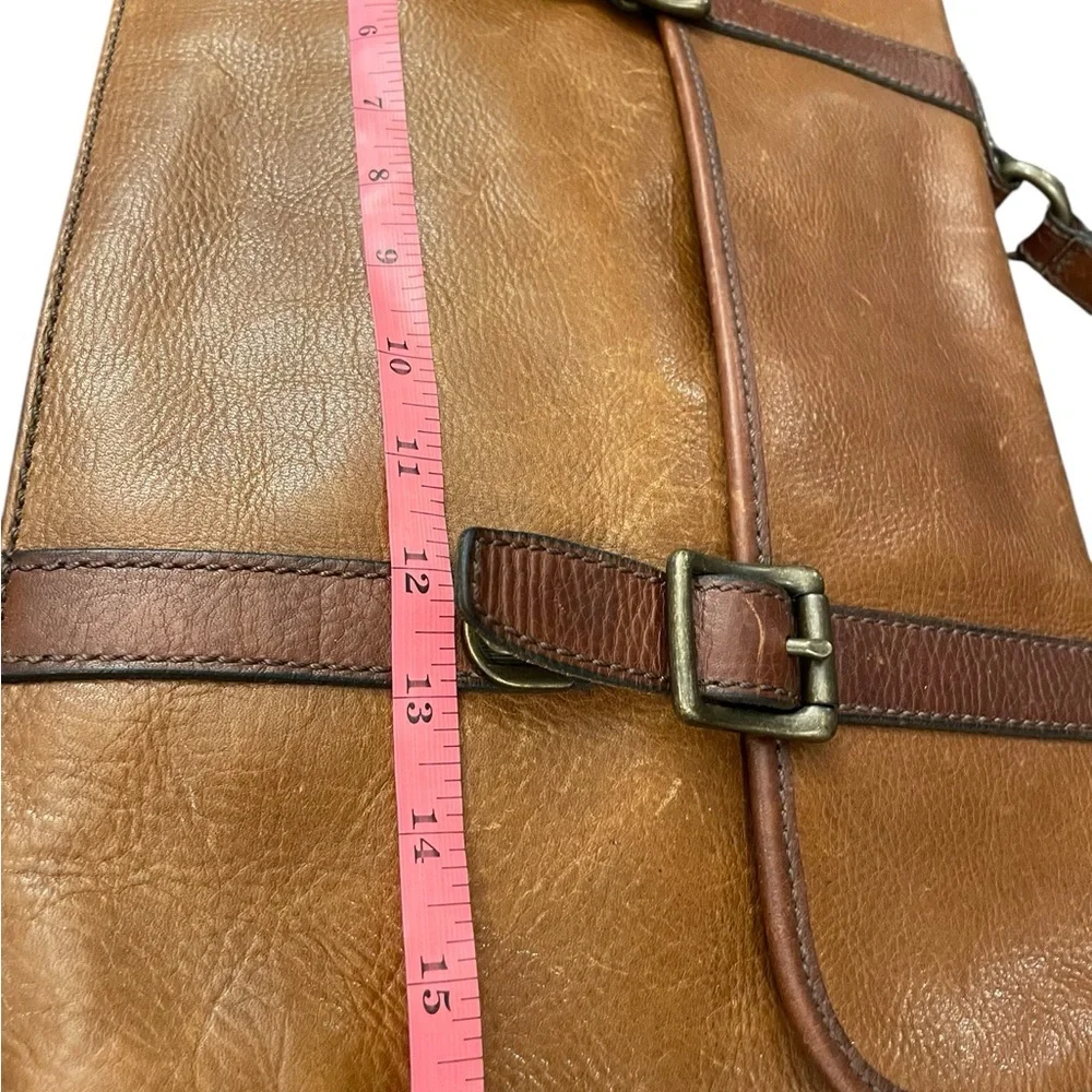 Fossil Vintage Weekender Large Distressed Brown Leather Satchel Bag‎ Travel